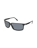 Gucci Signature Temple Rectangular Plastic Sunglasses black dark grey by Gucci