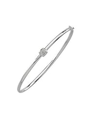 Diamond Bangle Bracelet 14K White .03Ctw 64186