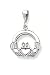 14kt White Gold Irish Celtic Claddagh Pendant Charm