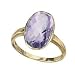 Large Oval Amethyst Set 9ct Yellow Gold Ring.