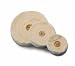 MUSLIN BUFF FINEX WITH LEATHER CENTER 6" DIAMETER X 60 PLY COMBED 4 ROWS OF STITCHING