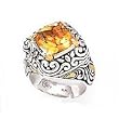 925 Silver & Citrine Ring with 18k Gold Accents (4.29ctw) Sizes 6-8