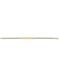 3mm 14k White Pave Curb ID Bracelet 8"