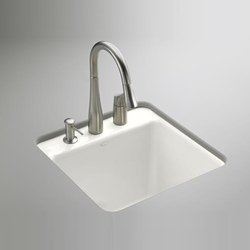 KOHLER K-6655-3U-0 Park Falls Undercounter Sink with Three-Hole Faucet Drilling, White