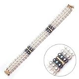 14k Gold, White and Blue Cultured Pearl Bracelet