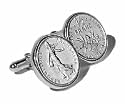 Sterling silver cufflinks with French coin with presentation box