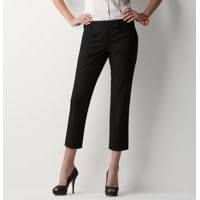 Buy Ann Taylor Loft Ladies Black Petite Marisa Textured Cotton Ankle Pants by Ann Taylor LOFT