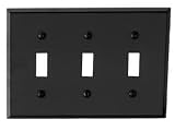 Switchplates Black Steel, Triple Toggle Classic Black Steel Switch Plate