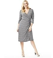 Plus Ditsy Floral Fit & Flare Wrap Dress