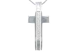 14K White Gold 0.20ct Cross Diamond Pendant