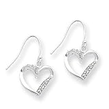 Sterling Silver Fancy Heart Earrings