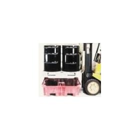 Ultra Tech SP801 SpillKing has structural polyethylene 4-way entry pallet and support up to 6,500 pounds. Drum Pallet has 48" x 48" deck area. Molded-in 1" high rings on both deck surfaces. Dimensions 51" L x 51" W x 17 1/2" H.