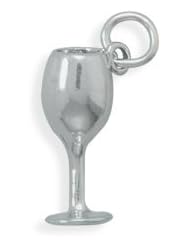 Oxidized Wine Glass Charm