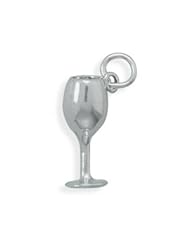 Oxidized Sterling Silver Wine Glass Charm