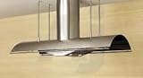 Zephyr Cheng Design CTPE48SX Trapeze Island Hood with 3-Speed Ventilation, Touch Controls, Stainless Steel Baffle Filters and 4 Dual Level Halogen Lamps: 48 Inch Wide