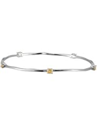 Genuine Citrine Bangle Bracelet Ster_Rho Plated 68115