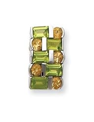 Sterling Silver Peridot & Citrine Pendant