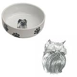 Brussels Griffon Paw Print Bowl, Porcelain by Rosalinde (7' x 2.5' deep)