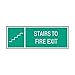 Fire Exit Sign, 5 x 14In, WHT/GRN, ENG, SURF