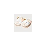 Teddykompaniet Soft Velvet Pram Shoes - Spotty Cream and Brown Cow