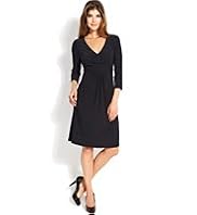 Jersey ¾ Sleeve V-Neck Sunray Dress