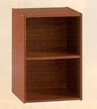 NEW 2 LEVEL WOODEN CABINET / BOOKCASE IN CHERRY FINISH