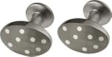Handmade titanium oval shaped cufflinks with inlayed dots/circles of sterling silver