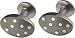 Handmade titanium oval shaped cufflinks with inlayed dots/circles of sterling silver