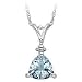 14kt. White Gold, Aquamarine Fashion Pendant with Diamond Accent