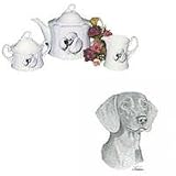 Weimaraner Tea Set, Porcelain by Rosalinde
