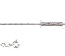 Platinum 18 Inch X .8 mm Snake Chain Necklace - O Ring Clasp