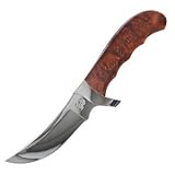 Buck Akonua Burlwood Hdle Burgundy Leather Sheath Knife