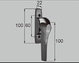 LIXIL部品 窓・サッシ用部品 錠 アルミサッシ：アトモスAT障子引違いグレモン錠[FNMB184] ブロンズ　右[FNMB184]