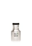 Klean Kanteen Stainless Steel Water Bottle with Poly Flat Cap (12-Ounce)