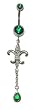 Fleur De Lis Belly Button Ring with Celtic Knots
