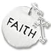 Faith Tag with Cross Charm in Sterling Silver