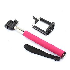 Extendable Self Timer Artifact Handheld Monopod Tripod Mount Camera Phone Clip for iPhone 4 4S 5C 5S 5, Samsung Galaxy S S2 S3 S4 S5, Note 3 2, HTC One, Motorola LG SONY and others (Pink)