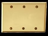 Switchplates Bright Solid Brass, Solid Brass Triple Blank Wall Plate