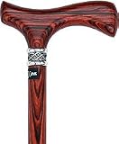Fritz Walking Cane With Cocobolo Wood Shaft and Braided Pewter Collar