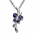 14K White Gold Sapphire and Diamond Butterfly Pendant