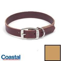 Circle T Tan Oak Leather Dog Collar - 12 in. with a Width of 3 8 in.