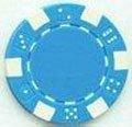 Dice Mold Poker Chips, Light Blue, Clay, 11.5 Grams, Set of 25