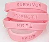144 breast cancer awareness pink ribbon bracelets - bulk wholesale case lot for fundraising
