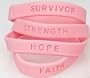 144 breast cancer awareness pink ribbon bracelets - bulk wholesale case lot for fundraising