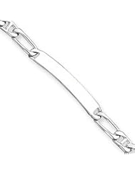 Sterling Silver Polished Engraveable Anchor Link ID Bracelet