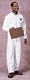 DuPont TY125S Disposable Elastic Wrist & Ankle White Tyvek Coverall Suit 1417, Size Large, Sold by the Each