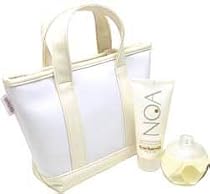 Noa by Cacharel for Women 3 Piece Set Includes: 3.3 oz Eau de Toilette Spray + 3.4 oz Perfumed Stardust Body Lotion + Vinyl Tote Handbag