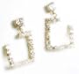 Unusual Twisted Square CZ Drop Earring - JewelryWeb