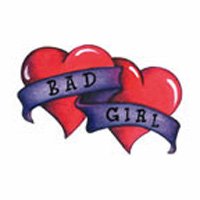 BAD GIRL Glitter Temporary Tattoo 2x2