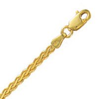 14k Yellow Gold Flat 7 Inch X 2.8 mm Wheat Chain Bracelet by JewelryWeb